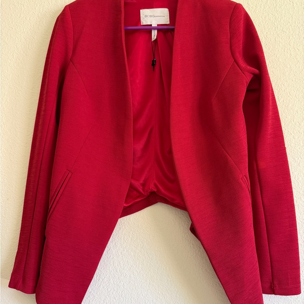 BCBGeneration Red Open-Front Tailored Blazer NWT - image 5